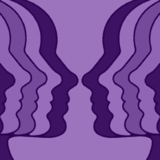 overlapping purple Delta faces