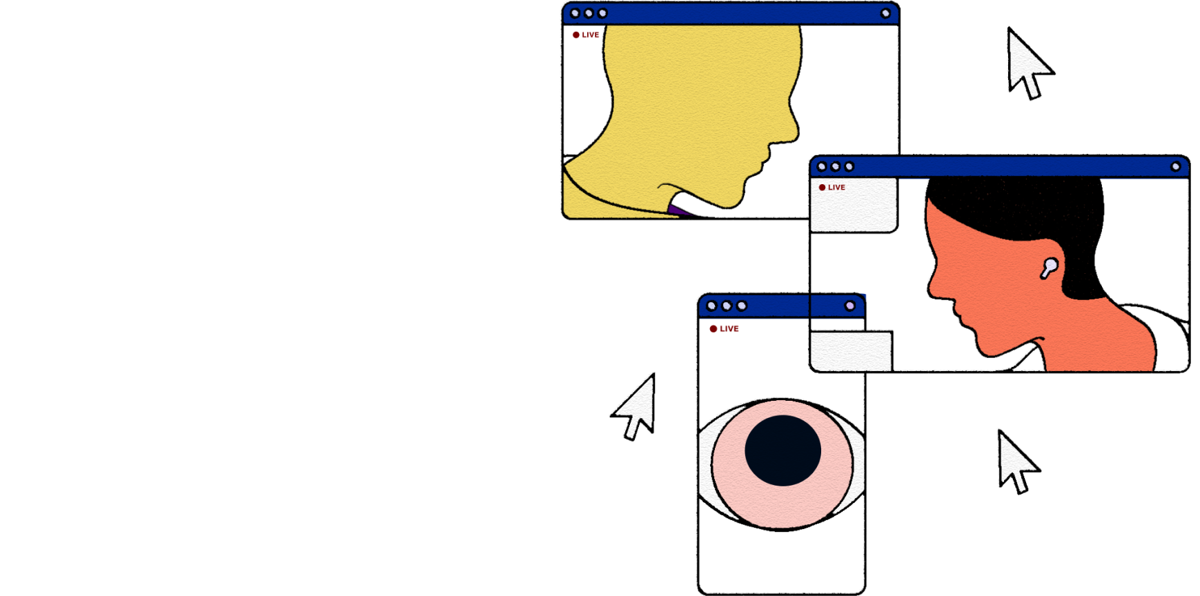 image depicting a virtual meeting, showing people in